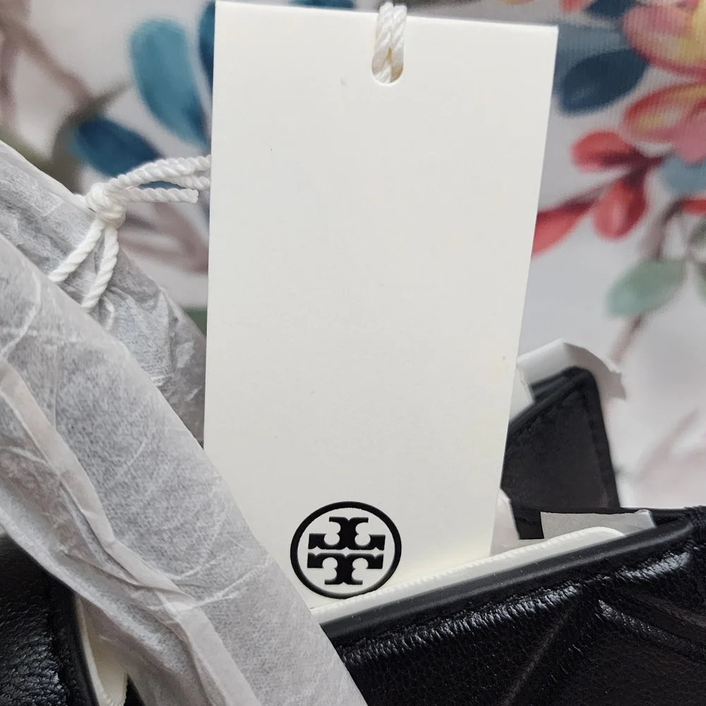 Tory Burch New York Fleming East-West Satchel Leather Black Small NWT